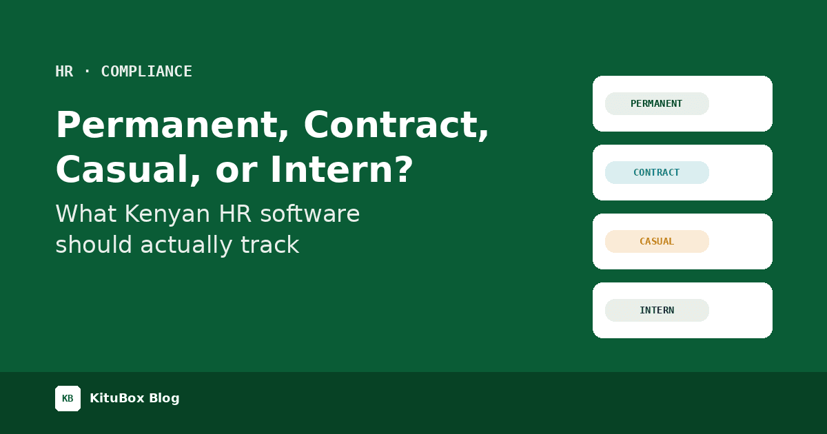 Permanent, Contract, Casual, or Intern? What Kenyan HR Software Should Actually Track